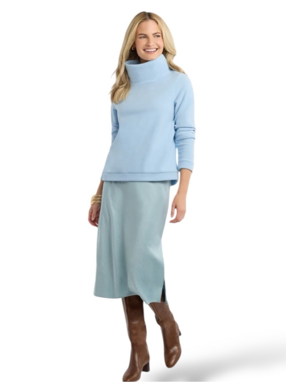 Dudley Stephens Park Slope Vello Fleece Pullover in Ice Blue size Large - Picture 9 of 9